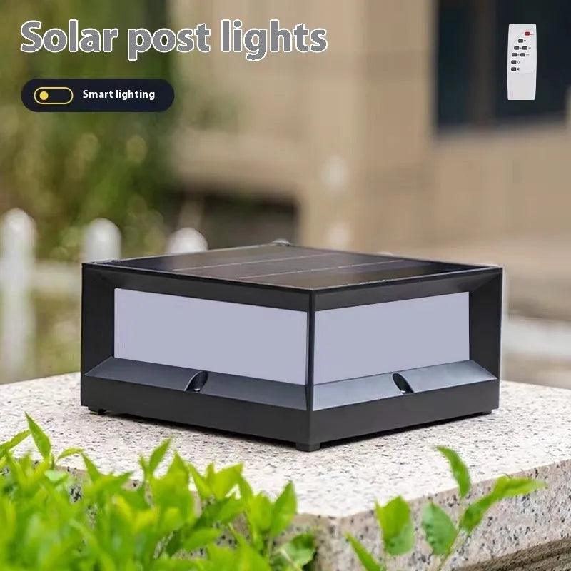 Solar powered aluminium LED outdoor pillar light for garden pathways