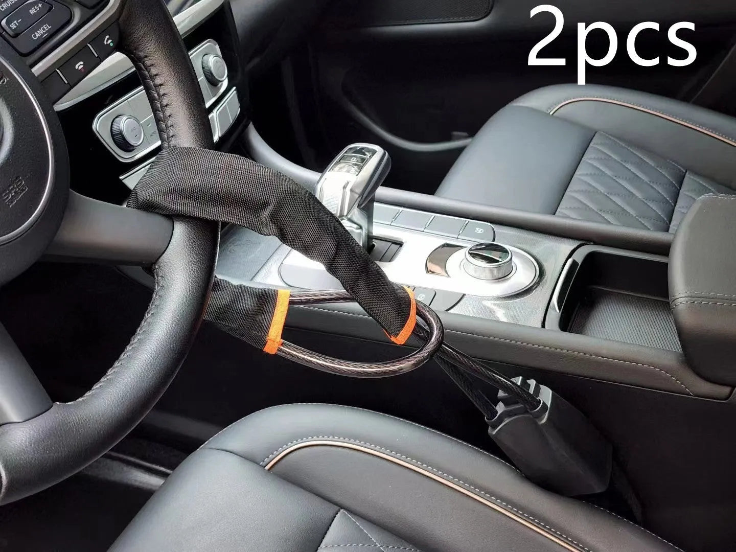 Red iron car steering wheel lock with copper core for General Motors vehicles