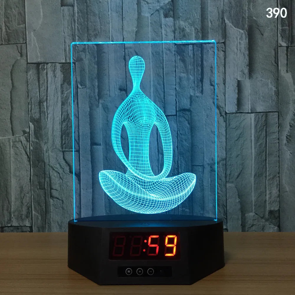 Glowing blue dolphin 3D night light with wireless charging base and remote control on wooden table