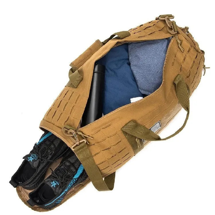 Men's Oxford cloth sports fitness handbag with air pillow belt in khaki colour