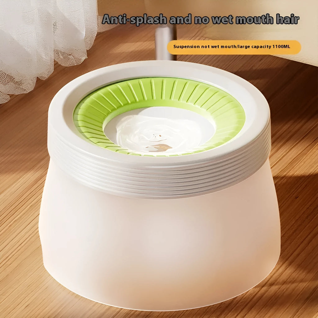 Pet suspension water bowl hanging with blue, green, or brown colour options