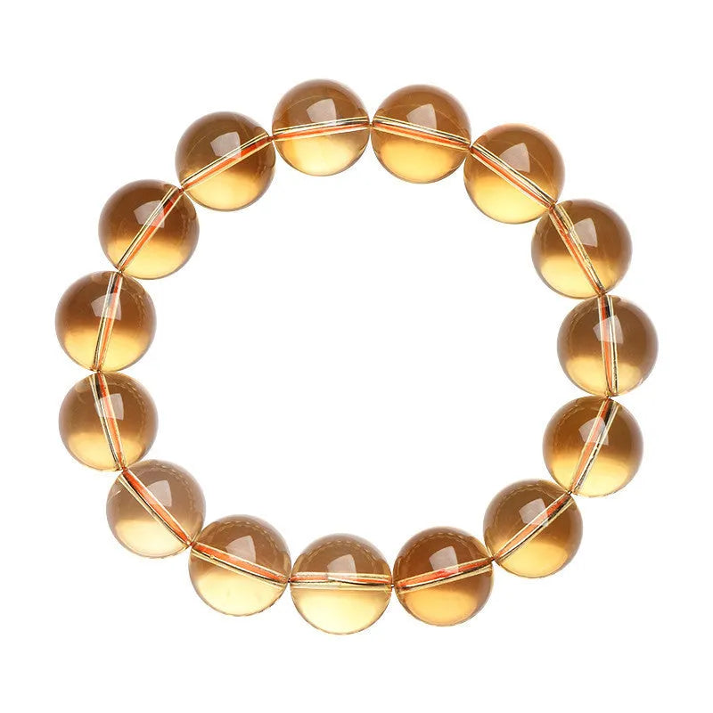 Natural citrine scattered beads ball bracelet showing polished surface and bead arrangement