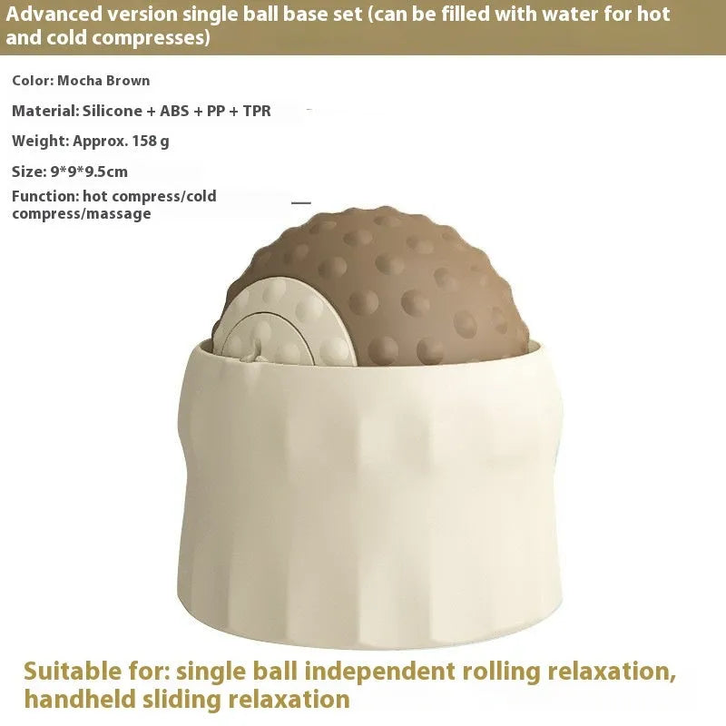 Massage ball for hot and cold compress therapy with double ball design