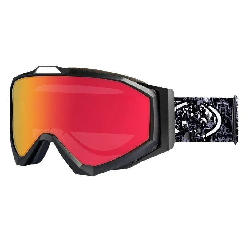 Motorcycle goggles with double-layer anti-fog lenses in various frame and lens colour options.