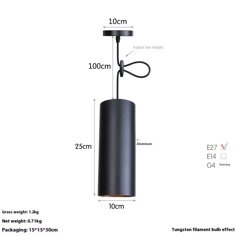 Retro-style iron chandelier in matte black finish, shown in a short and long height option.