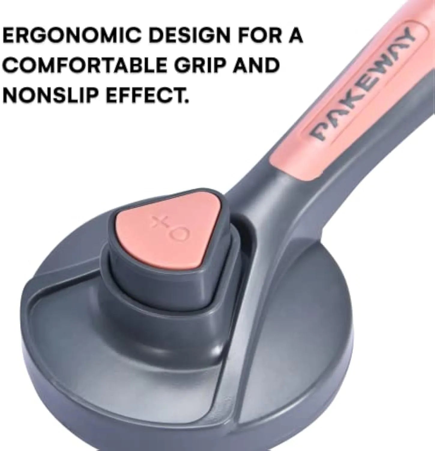 Grey self-cleaning pet slicker brush with massage-tipped bristles and a cleaning button on the handle