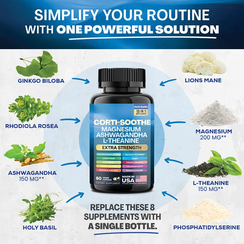 Bottle of 60 South African Drunken Eggplant Magnesium Capsules, a plant-based dietary supplement.