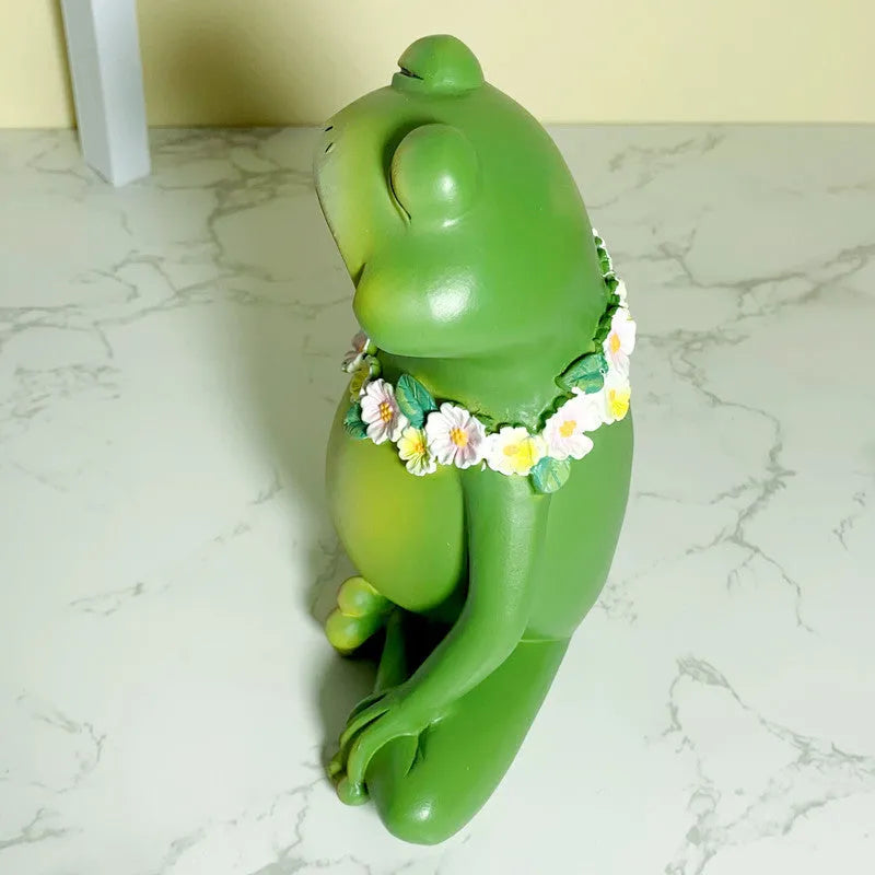 European style magic yoga frog home ornament in RDW123 colour for micro landscape displays