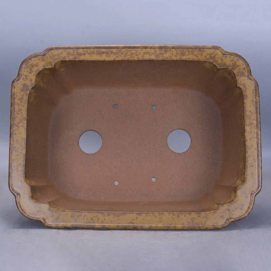 Purple sand rectangular segment floor flowerpot in modern style shown in two size options.