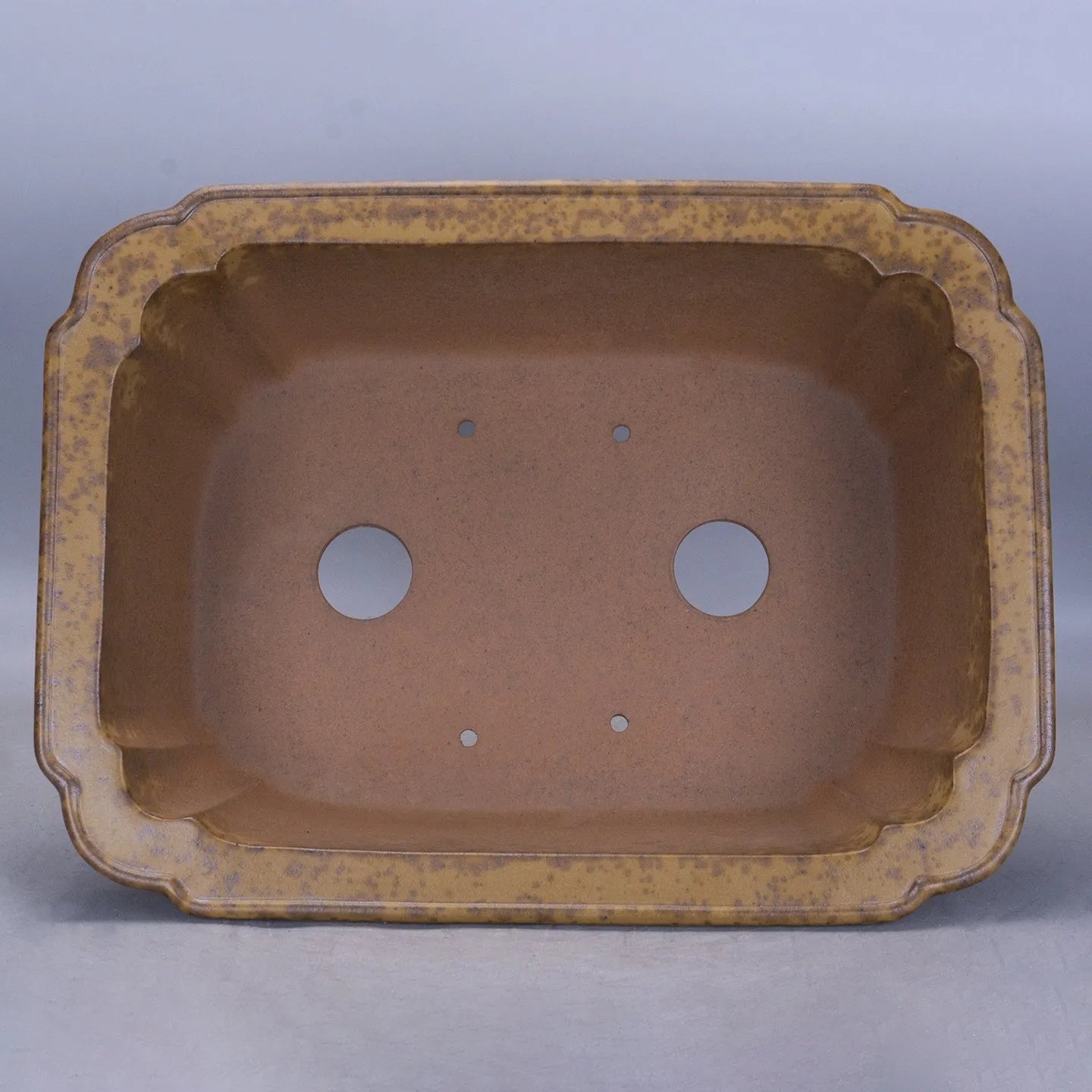 Purple sand rectangular segment floor flowerpot in modern style shown in two size options.