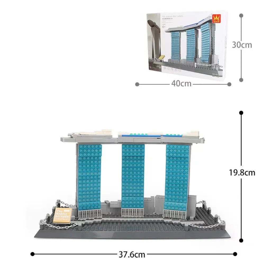 Wange ABS plastic small particle building blocks set with international architecture models