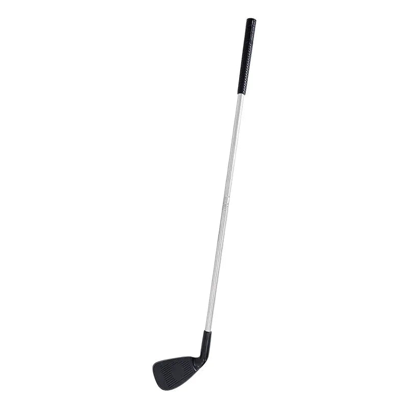Metal golf club set showing adult and children's size options for outdoor practice