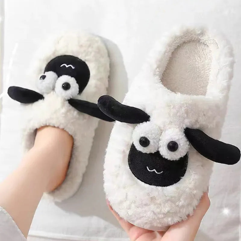 Brown suede slip-on slippers with PVC sole and thermal cotton lining