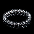 Natural Donghai old materials white crystal bracelet with round beads in a single circle.