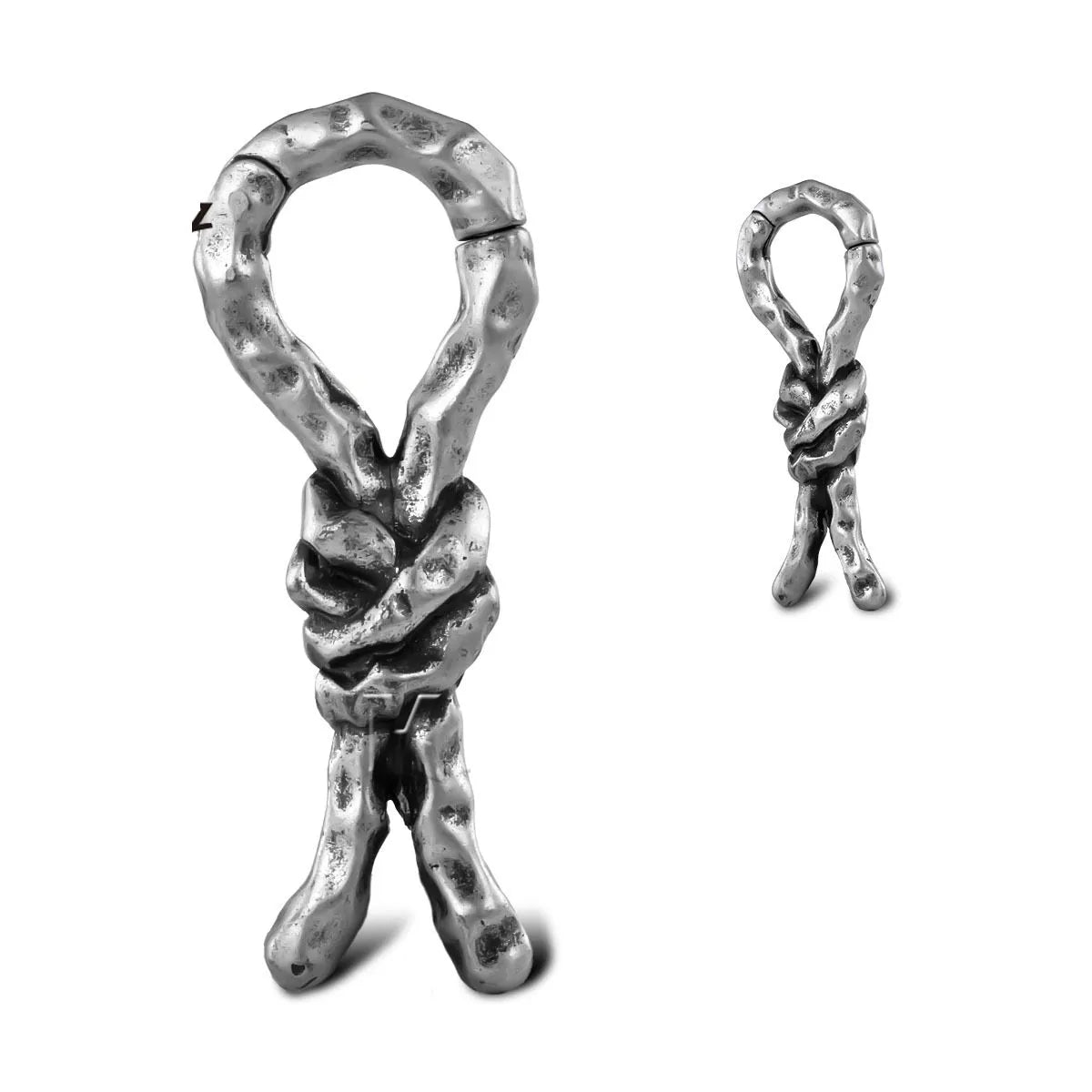 Copper creative bends and hitches piercing earrings with 4mm diameter for auricle placement