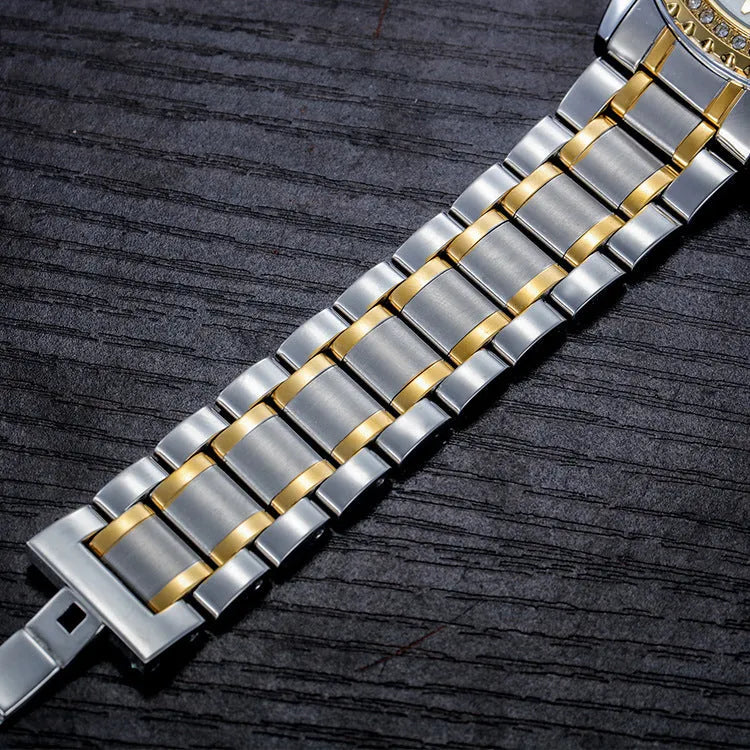 Men's automatic mechanical watch with luminous hands in gold or silver 13mm business case