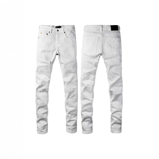 Men's black slim fit skinny jeans with button fly and straight leg design