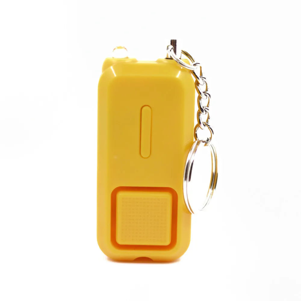 ZQ-202 personal safety alarm in multiple colours showing 65x30x12mm dimensions