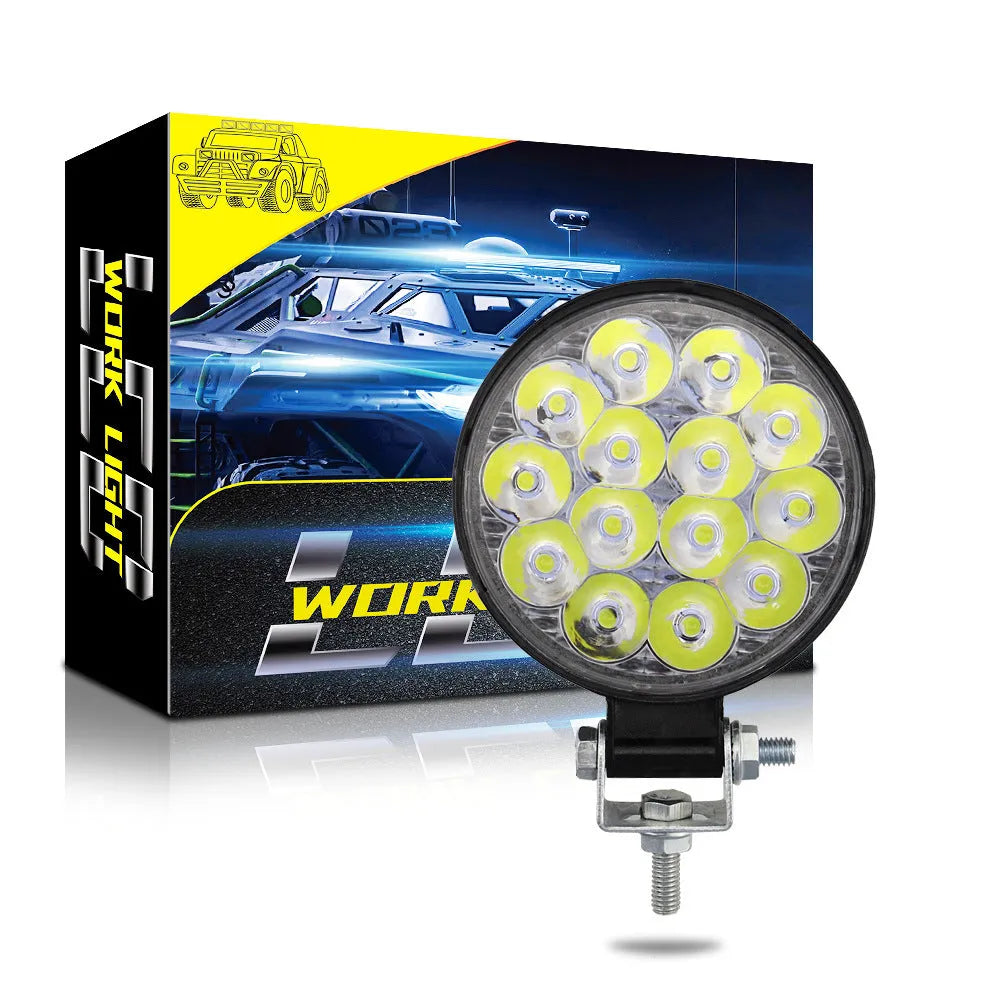 Mini round LED car work light with aluminium housing and white light output