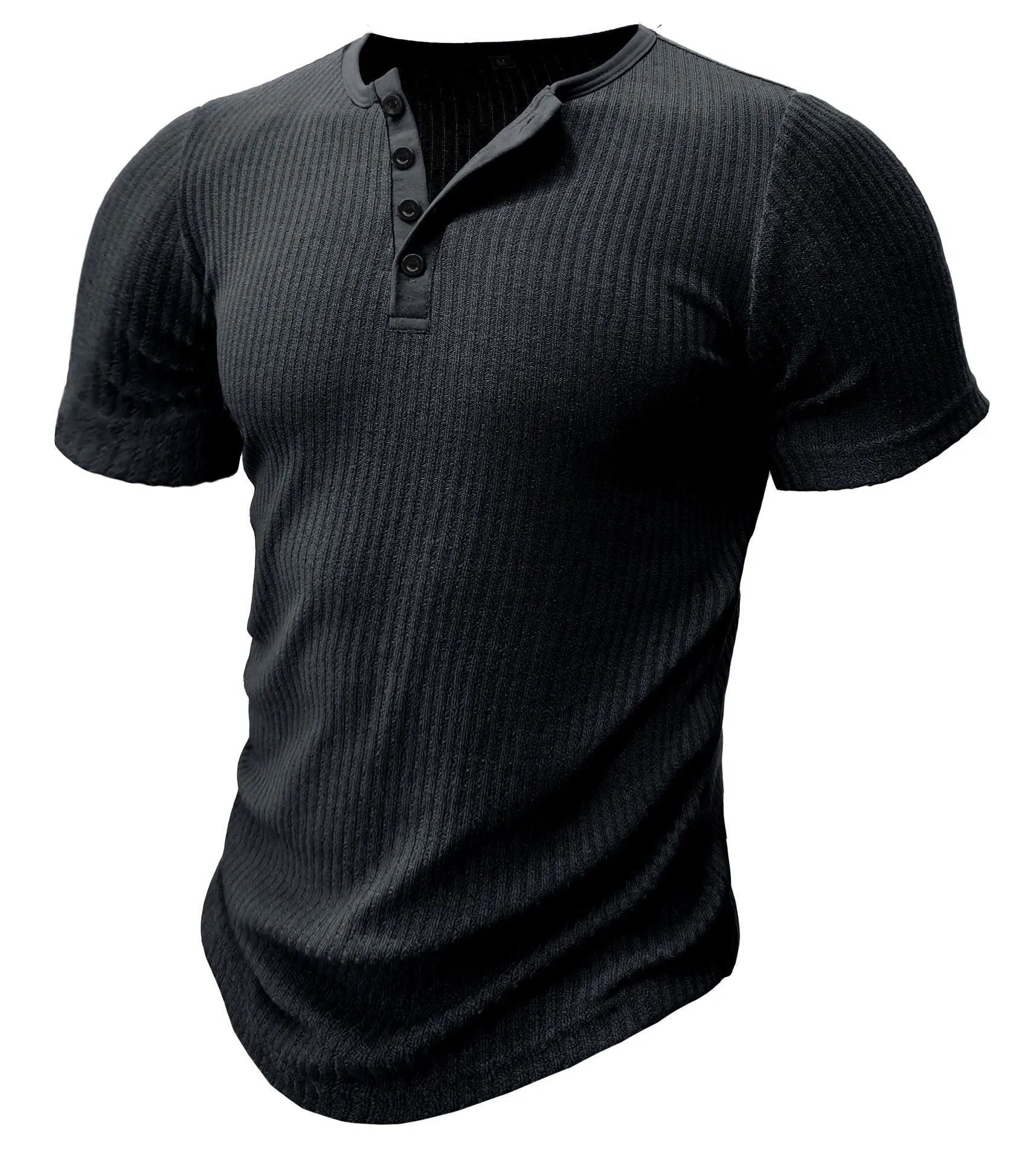 Men's slim-fit muscle cut polyester t-shirt in solid colours with sports styling and Asian sizing