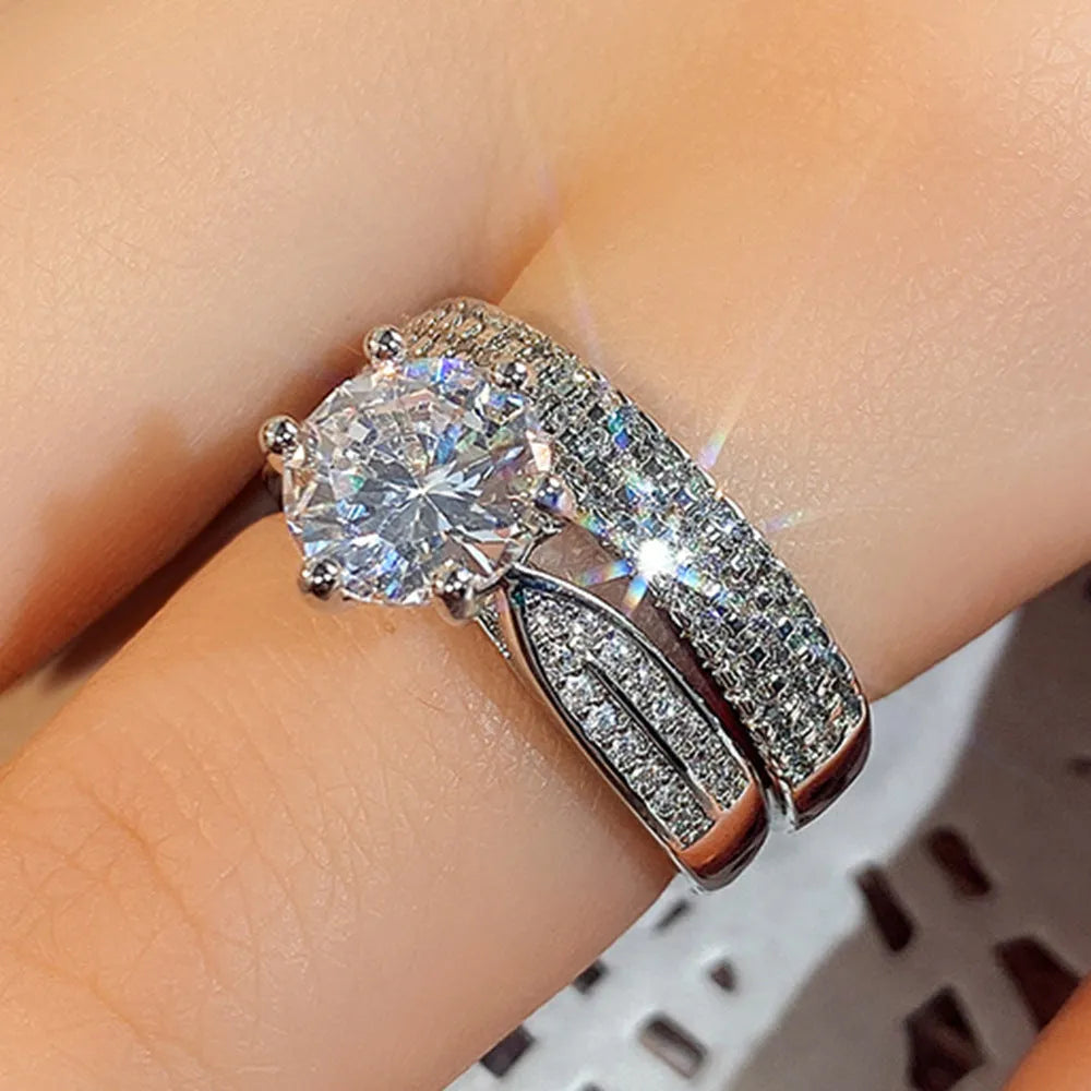 White gold colour alloy combined wedding ring bracelet with geometric design and round elements