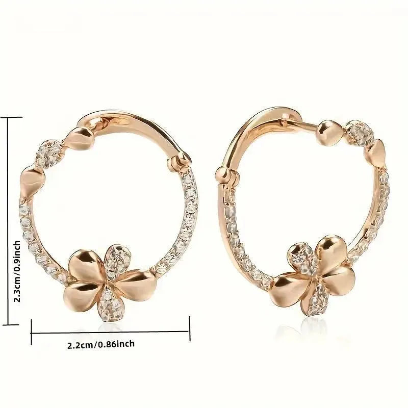 A pair of women's round copper hoop earrings with an electroplated finish in colour EK13286-FD-01.