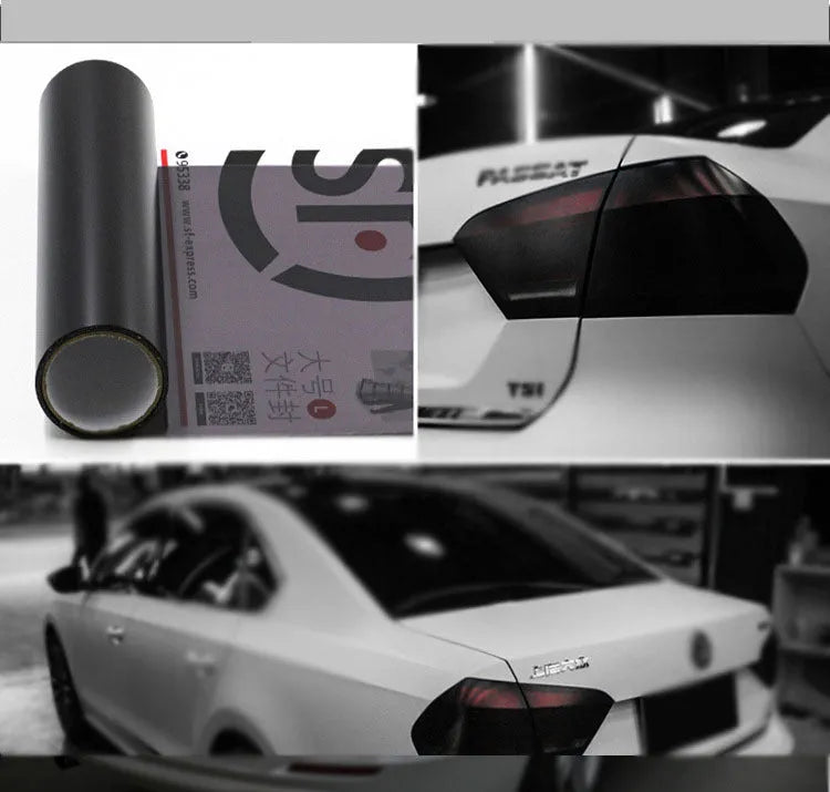 Roll of 30cm wide matte dark gray TPU protective film for car LED lampshades
