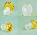 Crystal mushroom decorative ornament measuring 40 x 53mm in modern geometric style