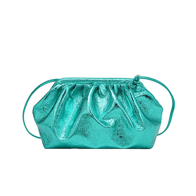 Shell-shaped PU leather hair clip crossbody bag with internal phone and document pockets
