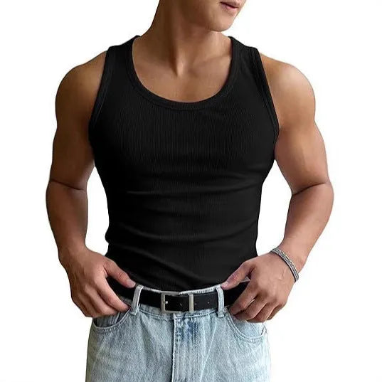 Men's tight-fit round neck workout t-shirt in polyester with wool lining