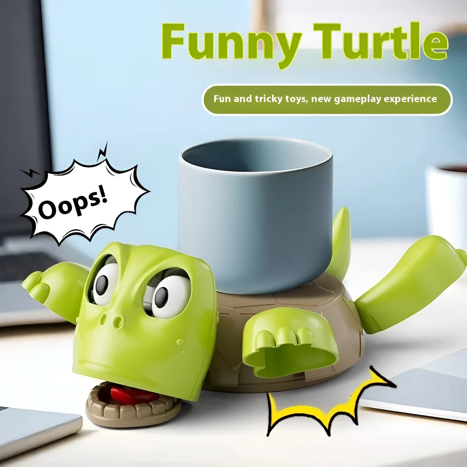 ABS plastic Turtle Coaster in light green colour with heat insulation function for table protection