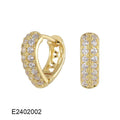 Brass gold plated heart shaped zircon ear clip earrings for women with copper alloy and electroplated finish