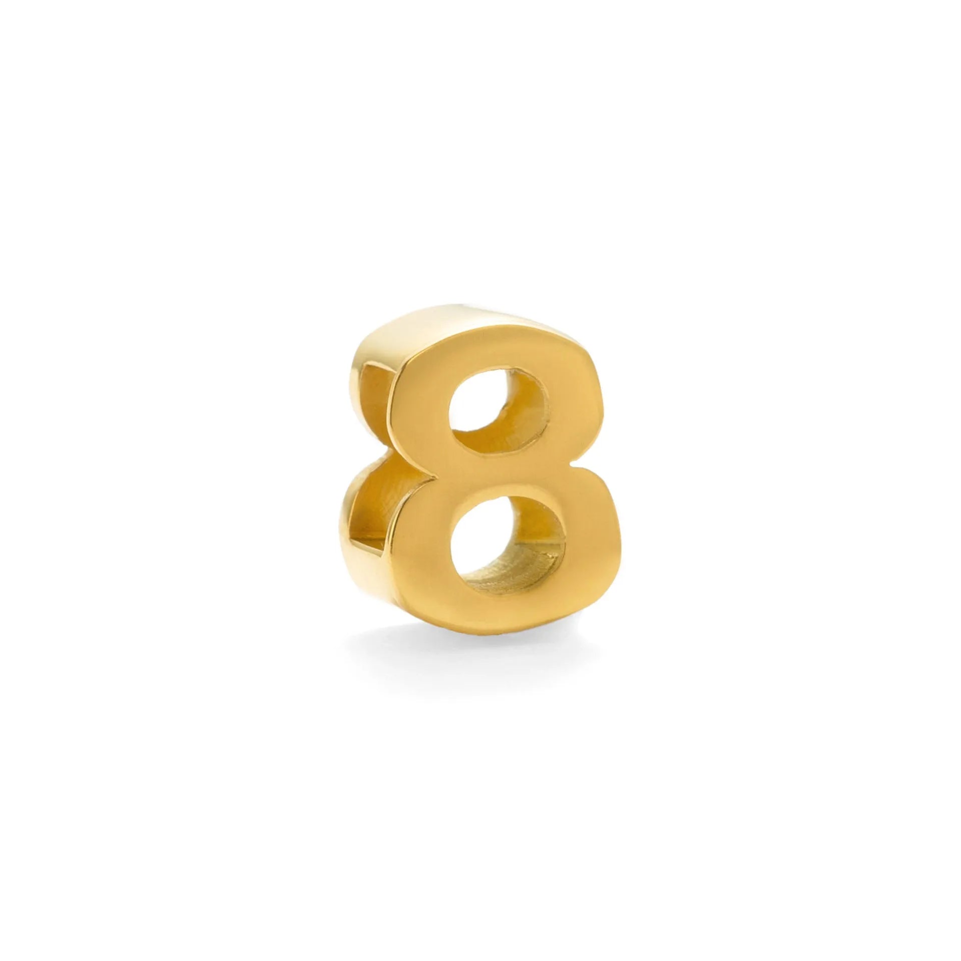 Gold and silver titanium steel necklaces showing letter A and number 7 pendants on 40.5cm chains.