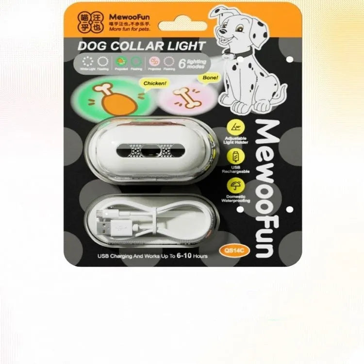 Pet luminous collar with programmable hanging lamp ring in fresh pink colour with sad pattern design
