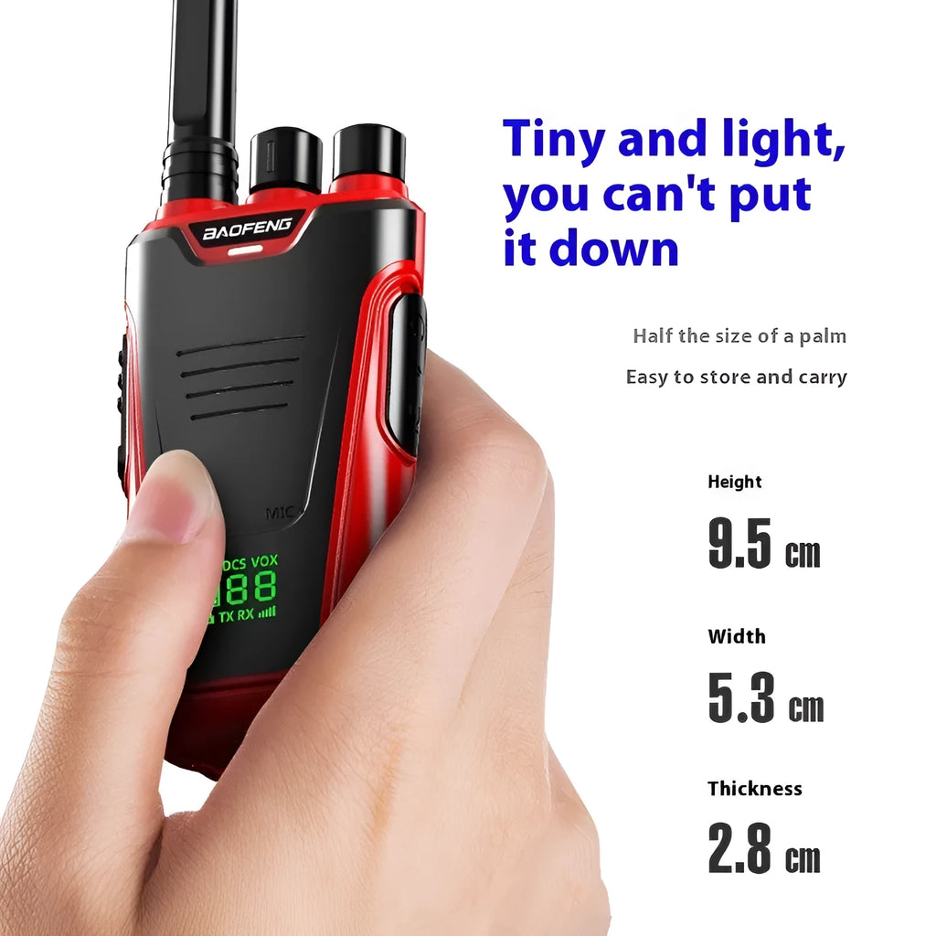 Red and yellow high-power intercom units showing compact 95mm design with USB charging port