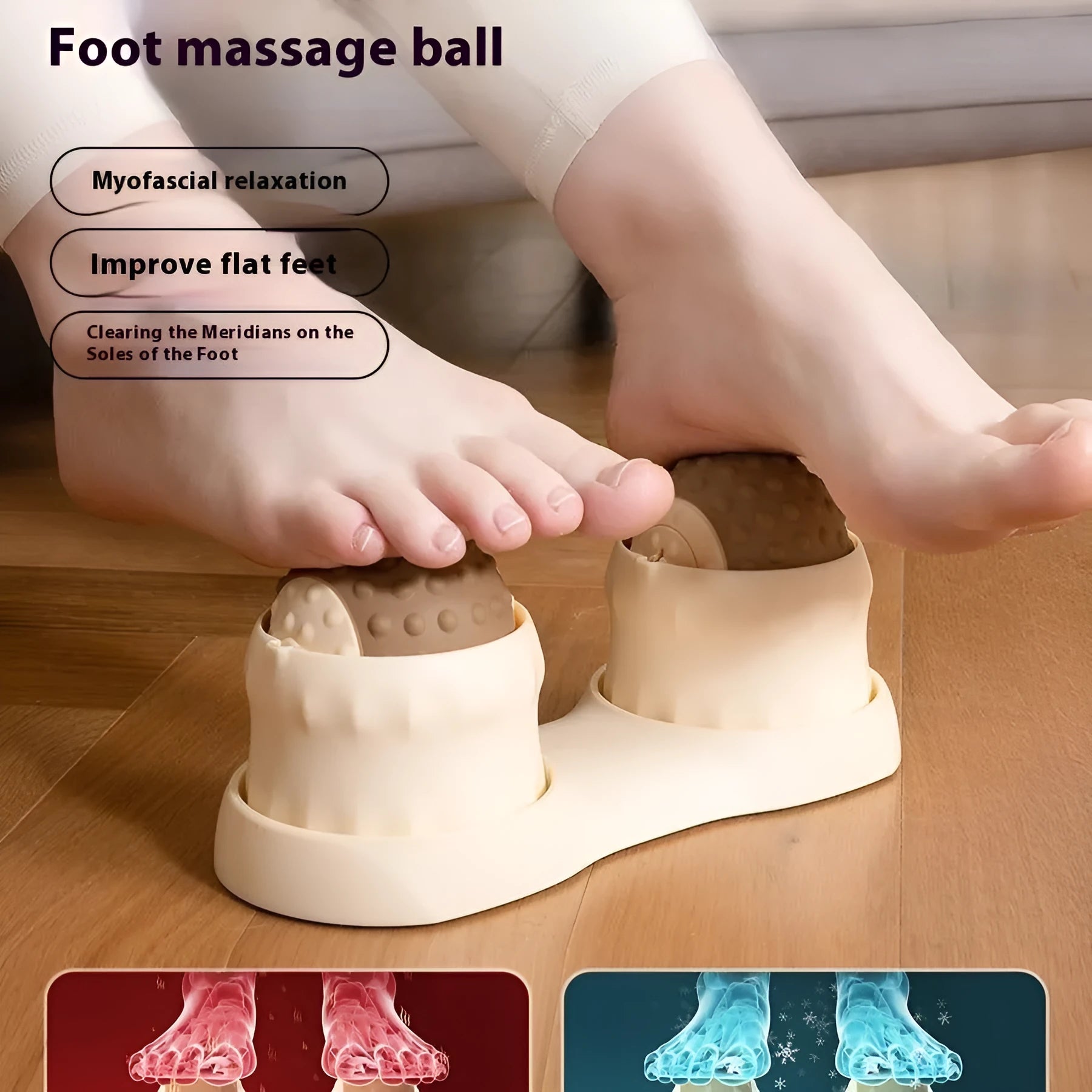 Massage ball for hot and cold compress therapy with double ball design