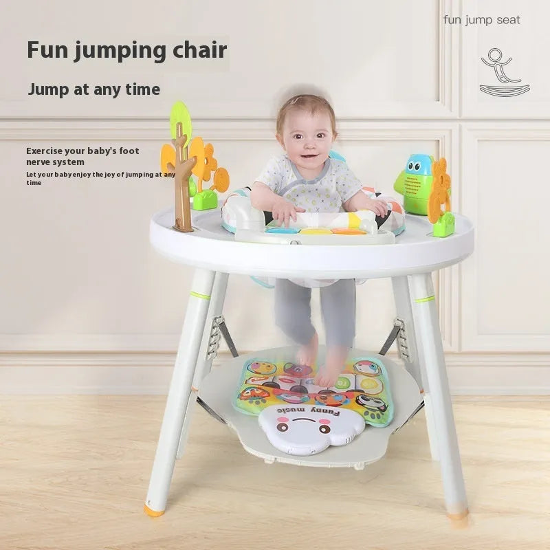 Baby jumping chair gymnastic rack in duck or lion design with interactive toys