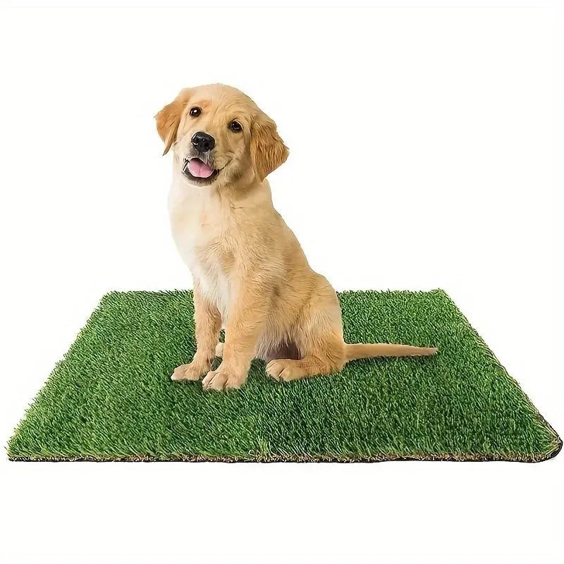 Artificial grass dog toilet training mat with drainage for indoor pet use