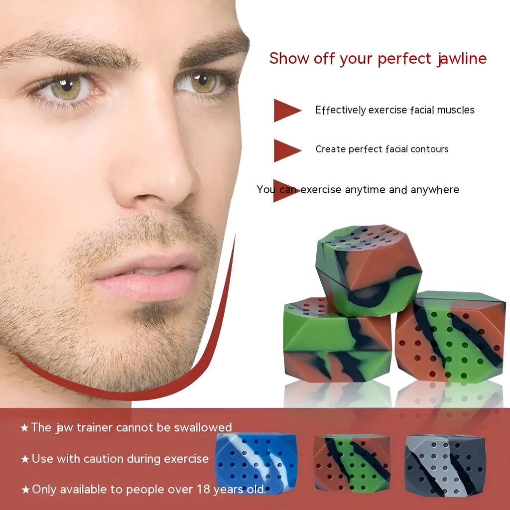 Camouflage pattern silicone facial muscle fitness balls for masseter exercise and jaw tightening