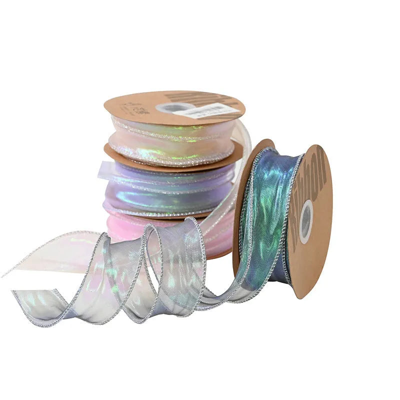 Fishtail yarn ribbon 4cm wide mesh material in multiple colour options for craft projects