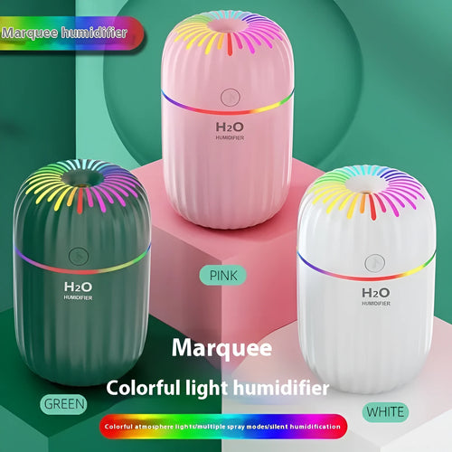 Mini car USB aromatherapy humidifier with animal design in green, pink or white colour options