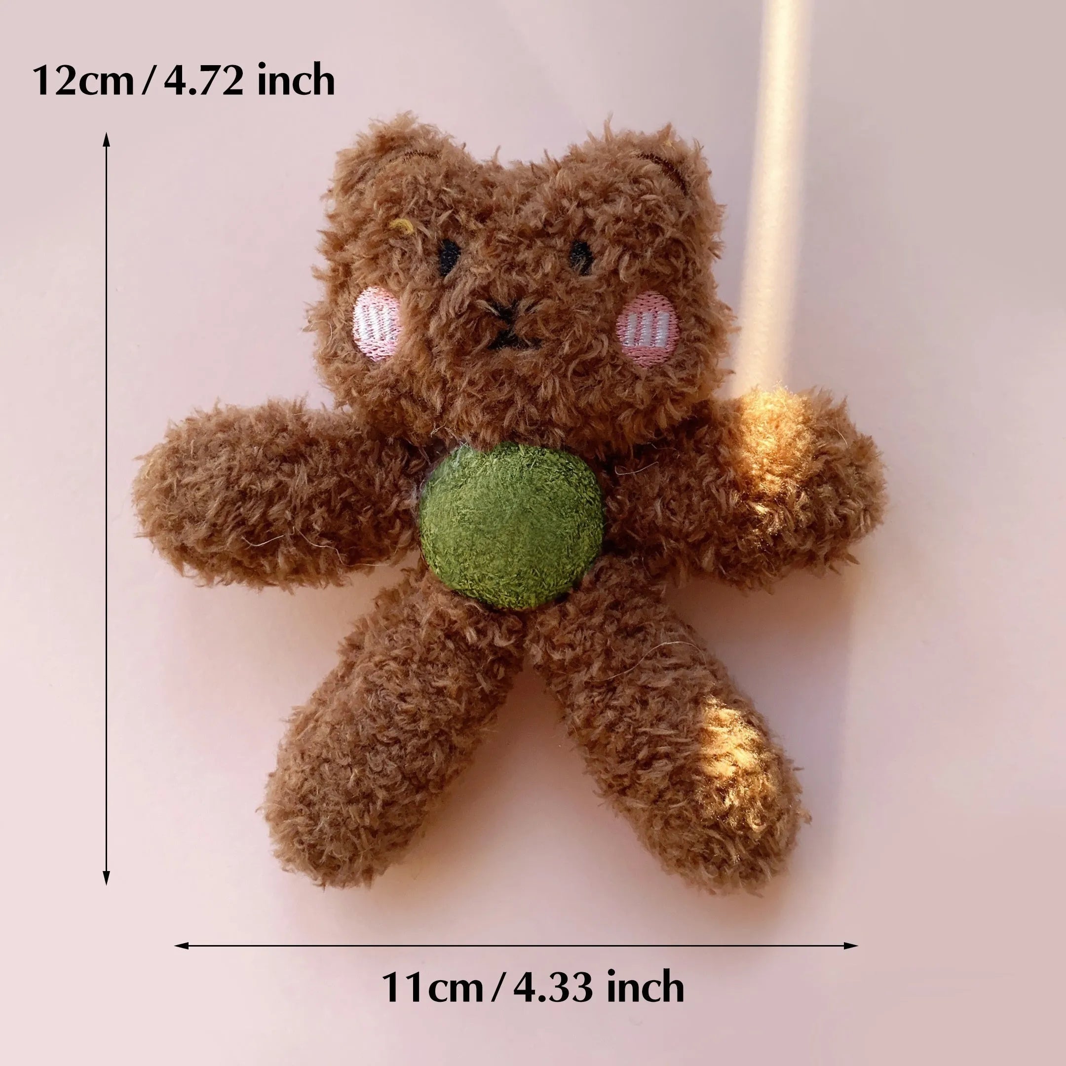 Brown bear design catnip chewing ball for dental cleaning 12.5cm cat toy