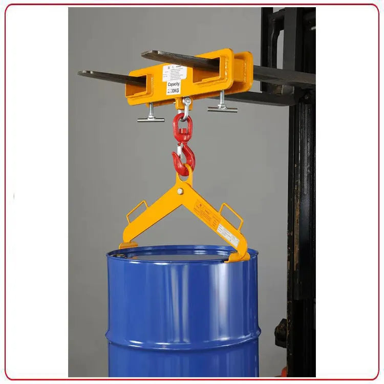Forklift crane hook with rotatable drum and safety locking mechanism for 25-tonne lifting capacity