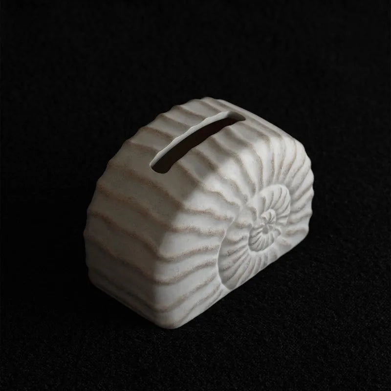 Conch ramble coloured resin decorative tissue box with modern simple design