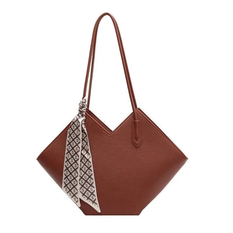 Women's large capacity PU shoulder bag in horizontal square shape with eight colour options