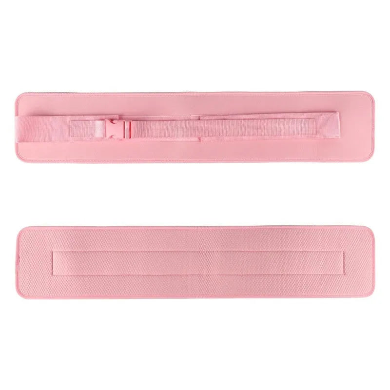 Black and pink weight-bearing hip bridge training belt for dumbbell barbell exercises with lumbar support