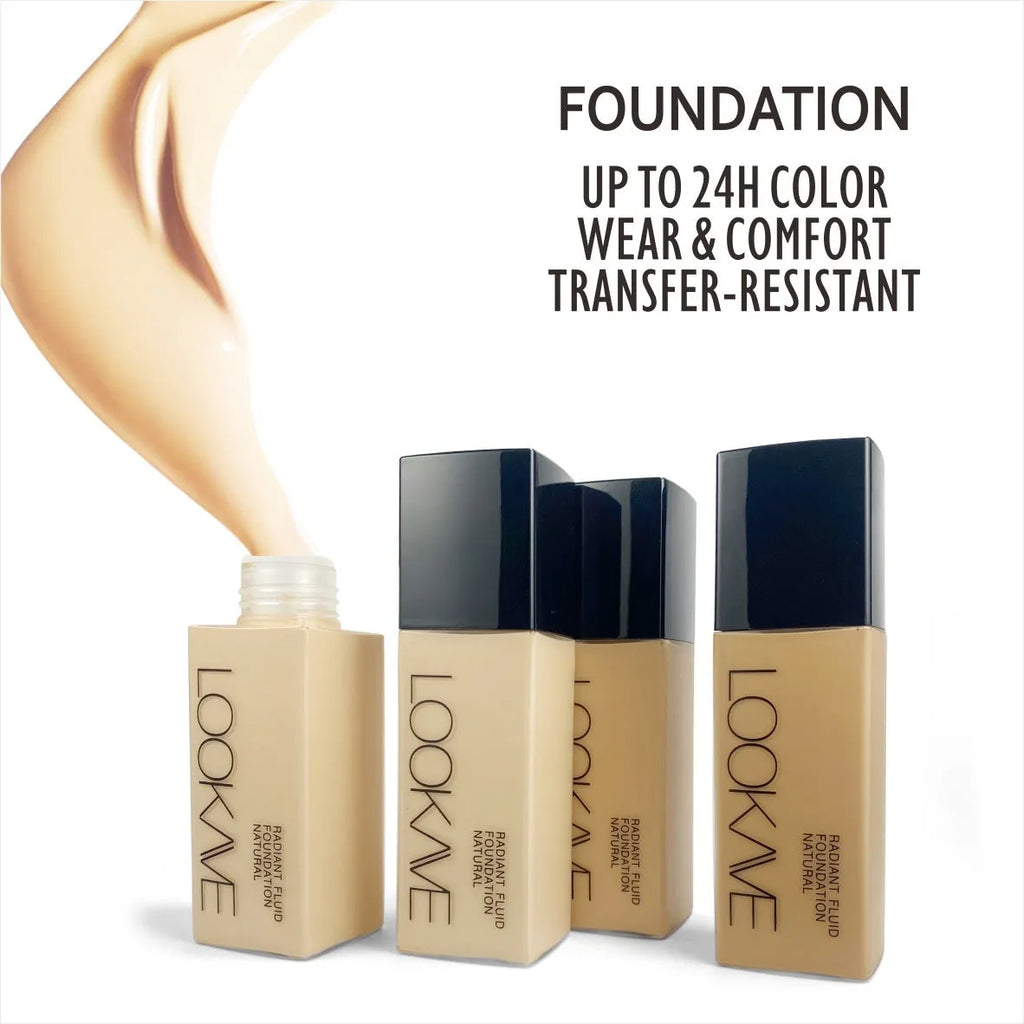 LOOKAVE Matte Liquid Foundation bottle with waterproof brightening formula in 21c size
