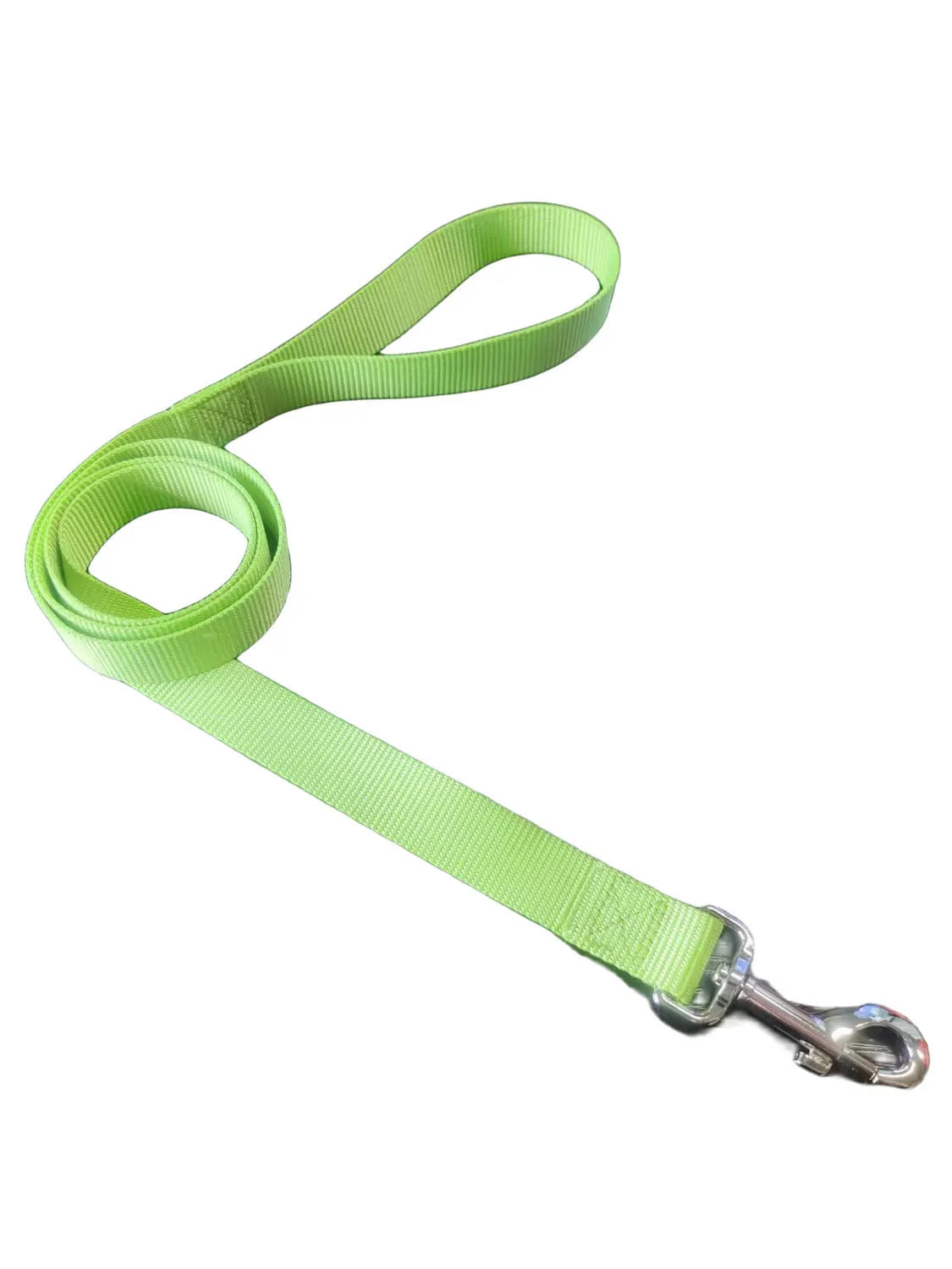 Solid colour nylon dog rope leash showing four width options and multiple colour choices for pet control