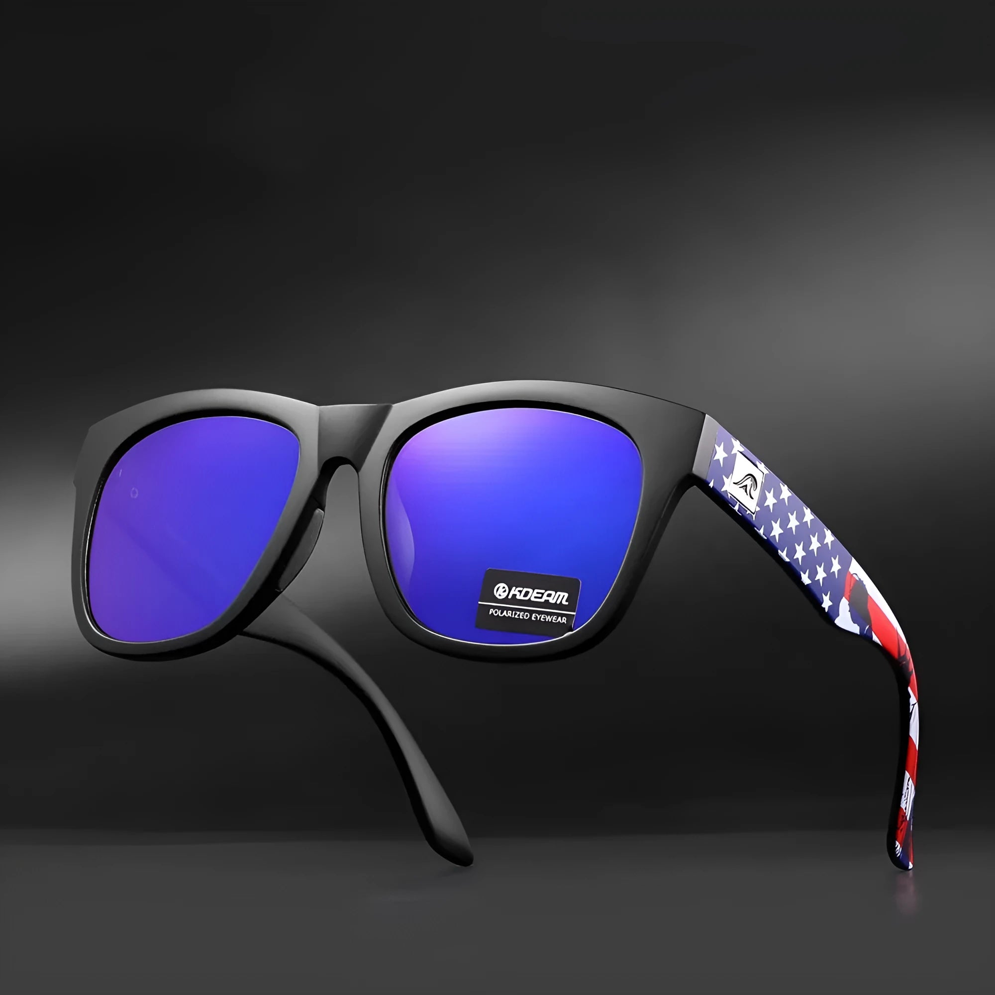Polarised sunglasses with TAC lenses and PC frame for outdoor fishing and driving.