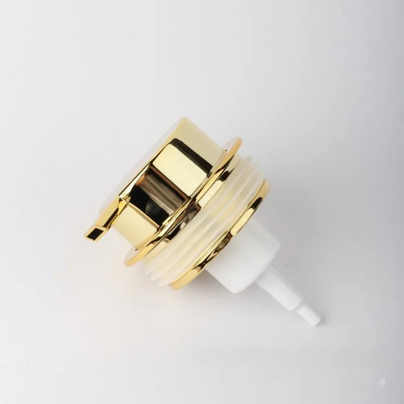 ABS plastic manual foam pump head for soap or cleanser in gold, silver, black, and Asian gold colours